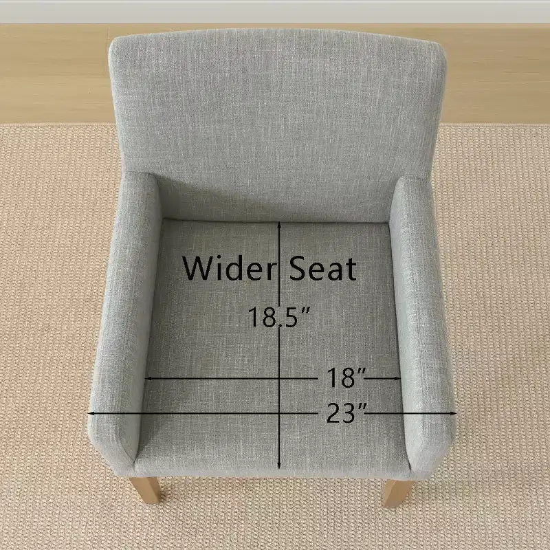 Lot de 6 chaises de salle à manger capitonnées avec accoudoirs, fauteuils modernes en lin avec pieds en bois, chaises d'appoint pour salle à manger, salon – Panipeachy