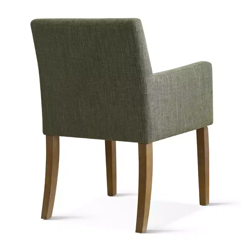 Lot de 6 chaises de salle à manger capitonnées avec accoudoirs, fauteuils modernes en lin avec pieds en bois, chaises d'appoint pour salle à manger, salon – Panipeachy