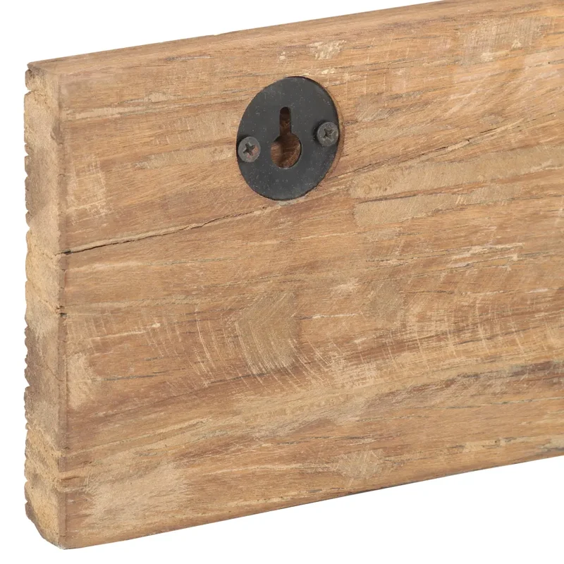 Cintre de couloir en bois de récupération avec 5 crochets pratique design moderne 100 x 2,5 x 15 cm en bois marron 02_0046710