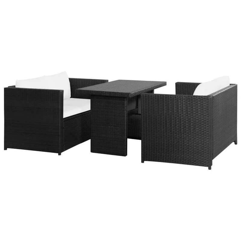 Salon de jardin meuble d'extérieur ensemble de mobilier 3 pièces avec coussins résine tressée noir 02_0016008