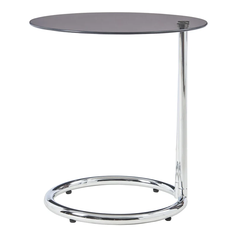 Table d'appoint verre trempé 46 x 45 cm verre bronze chrome 03_0010978