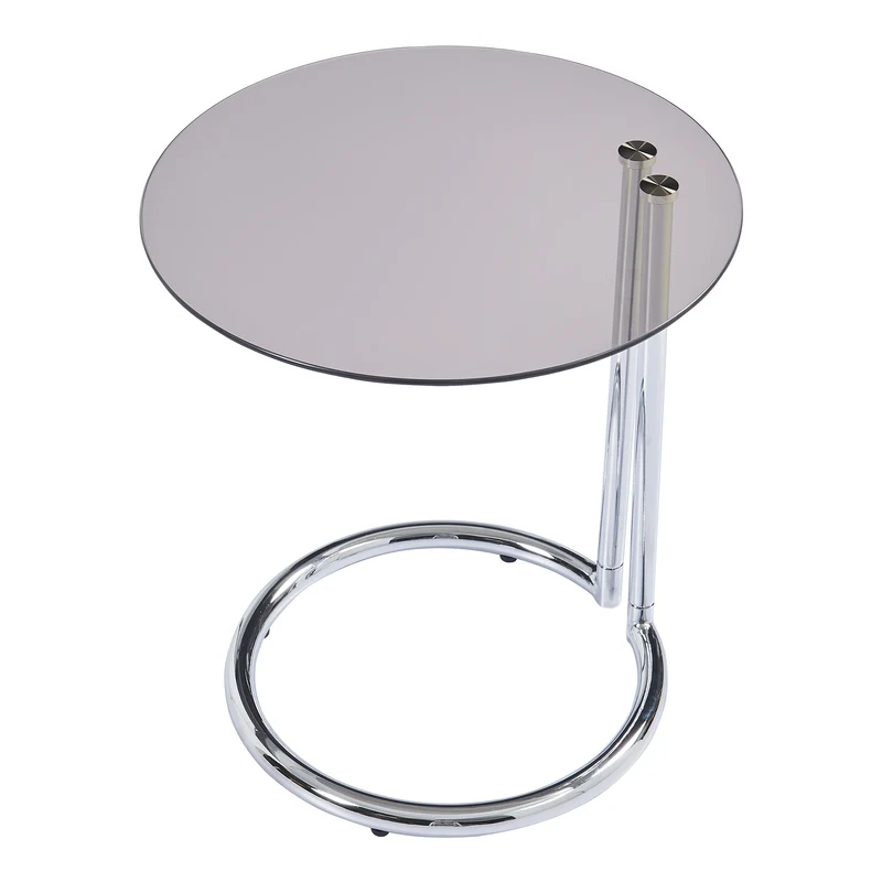 Table d'appoint verre trempé 46 x 45 cm verre bronze chrome 03_0010978