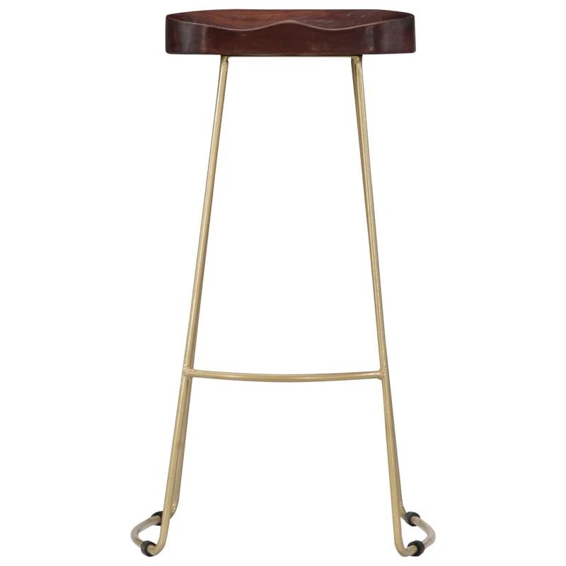 Lot de deux tabourets de bar design chaise siège bois de manguier massif 1202077