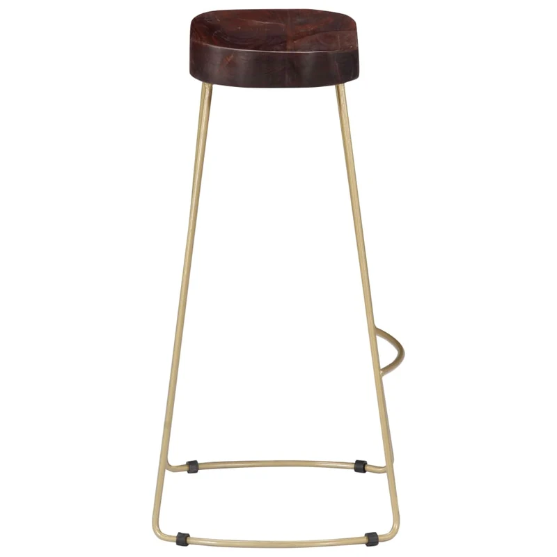 Lot de deux tabourets de bar design chaise siège bois de manguier massif 1202077