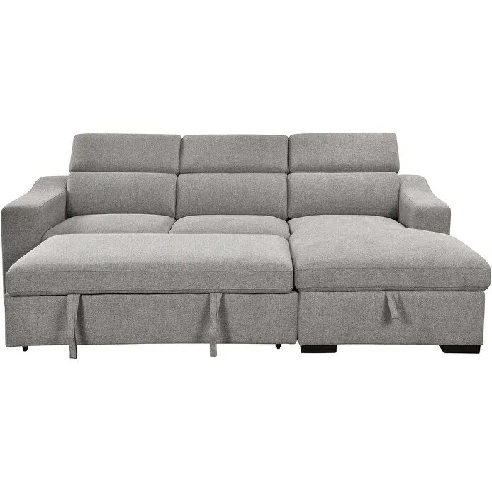 Canapé d'angle convertible Roomfitters 103 avec méridienne de rangement, appuis-tête réglables, canapé-lit en L