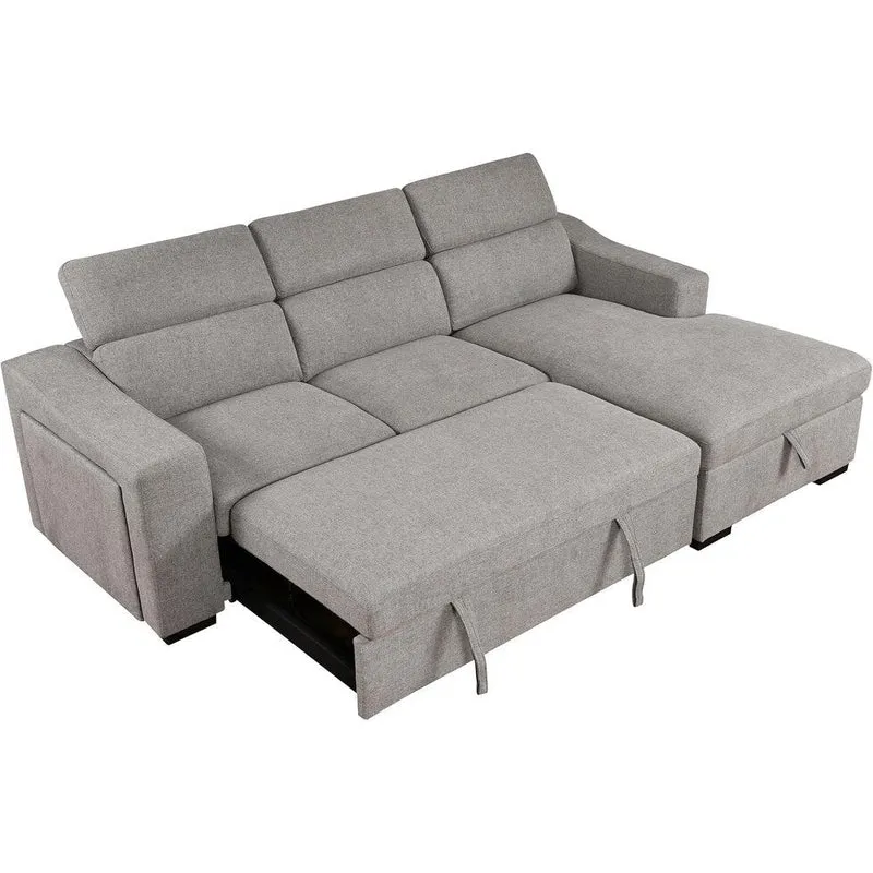 Canapé d'angle convertible Roomfitters 103 avec méridienne de rangement, appuis-tête réglables, canapé-lit en L