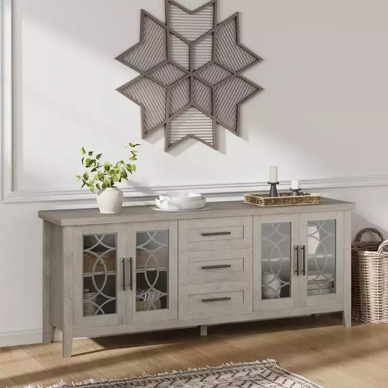 Meuble TV avec tiroirs de rangement, Meuble TV, Table console TV pour salon/chambre à coucher, Armoire de rangement