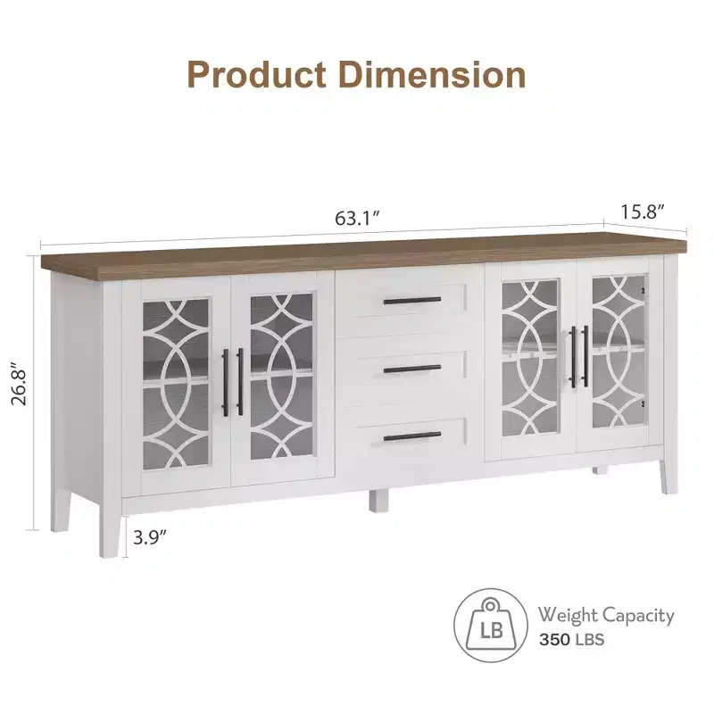 Meuble TV avec tiroirs de rangement, Meuble TV, Table console TV pour salon/chambre à coucher, Armoire de rangement