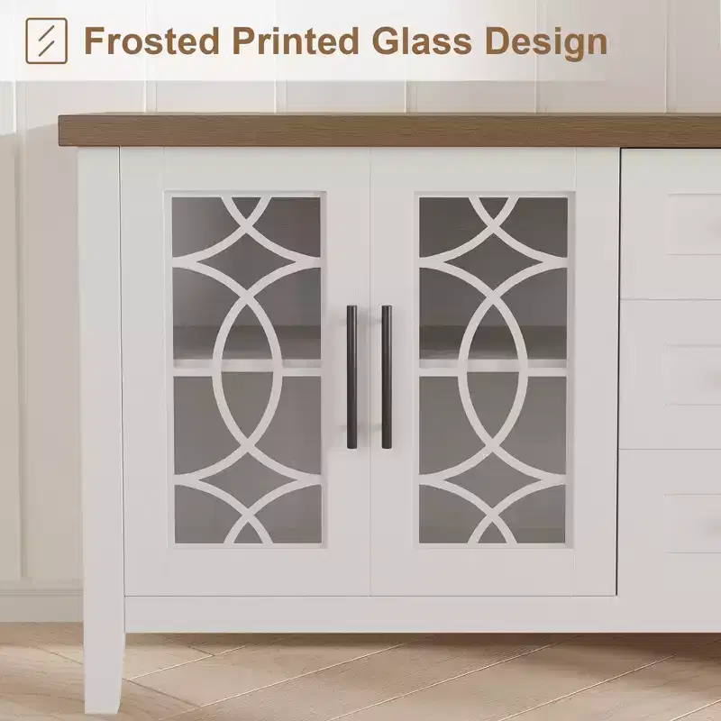 Meuble TV avec tiroirs de rangement, Meuble TV, Table console TV pour salon/chambre à coucher, Armoire de rangement