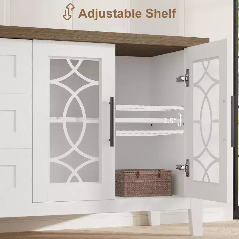 Meuble TV avec tiroirs de rangement, Meuble TV, Table console TV pour salon/chambre à coucher, Armoire de rangement