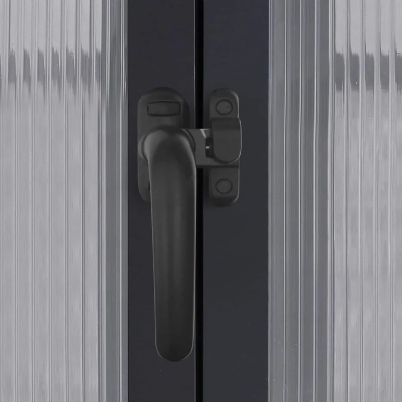 Serre de jardin aluminium VEIKOUS avec évent de toit réglable et porte verrouillable Grise