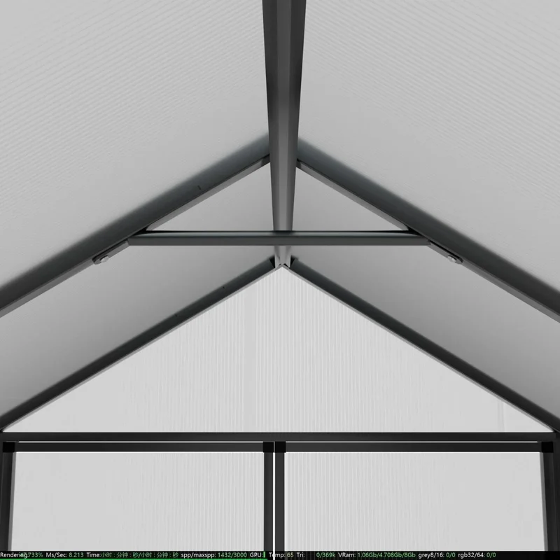 Serre de jardin aluminium VEIKOUS avec évent de toit réglable et porte verrouillable Grise
