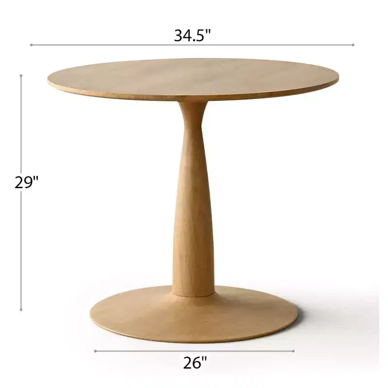 Table à manger ronde moderne avec piédestal, finition grain de bois, petite table de cuisine/table basse pour appartement, salle à manger et salon-Panipeachy