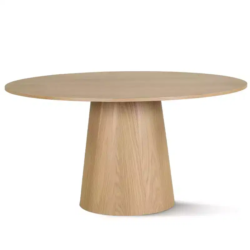 Ensemble de salle à manger moderne pour 6 personnes, table à manger ronde avec pied central, chaises de salle à manger pivotantes à roulettes, tissu chenille texturé - Panipeachy