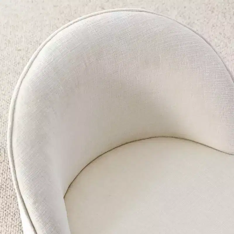 Ensemble de salle à manger moderne pour 6 personnes, table à manger ronde avec pied central, chaises de salle à manger pivotantes à roulettes, tissu chenille texturé - Panipeachy