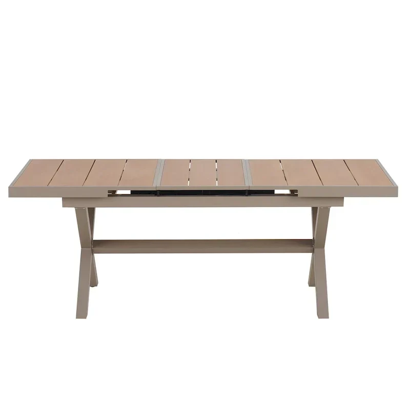 Ensemble de salle à manger d'extérieur extensible 7 pièces avec table extensible et 6 fauteuils