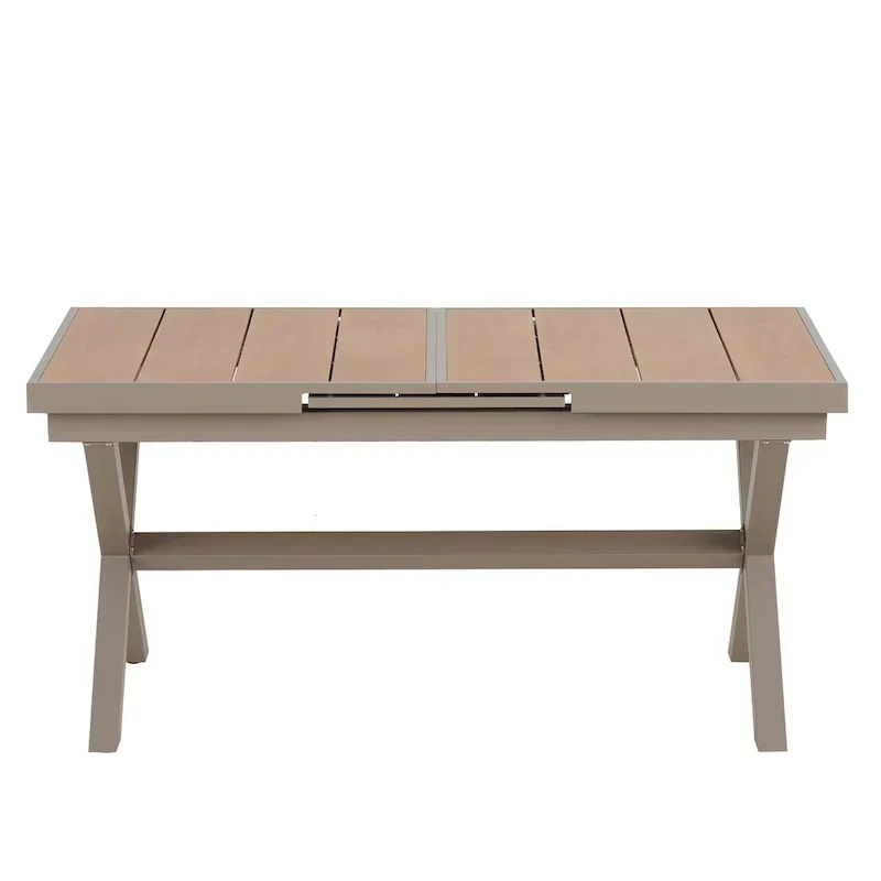 Ensemble de salle à manger d'extérieur extensible 7 pièces avec table extensible et 6 fauteuils