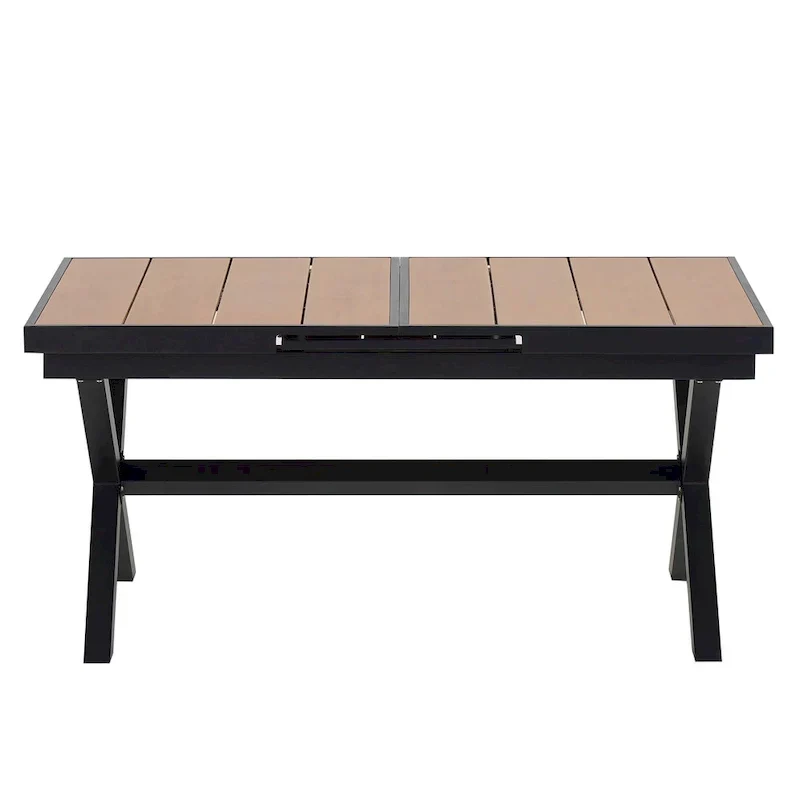 Ensemble de salle à manger d'extérieur extensible 7 pièces avec table extensible et 6 fauteuils