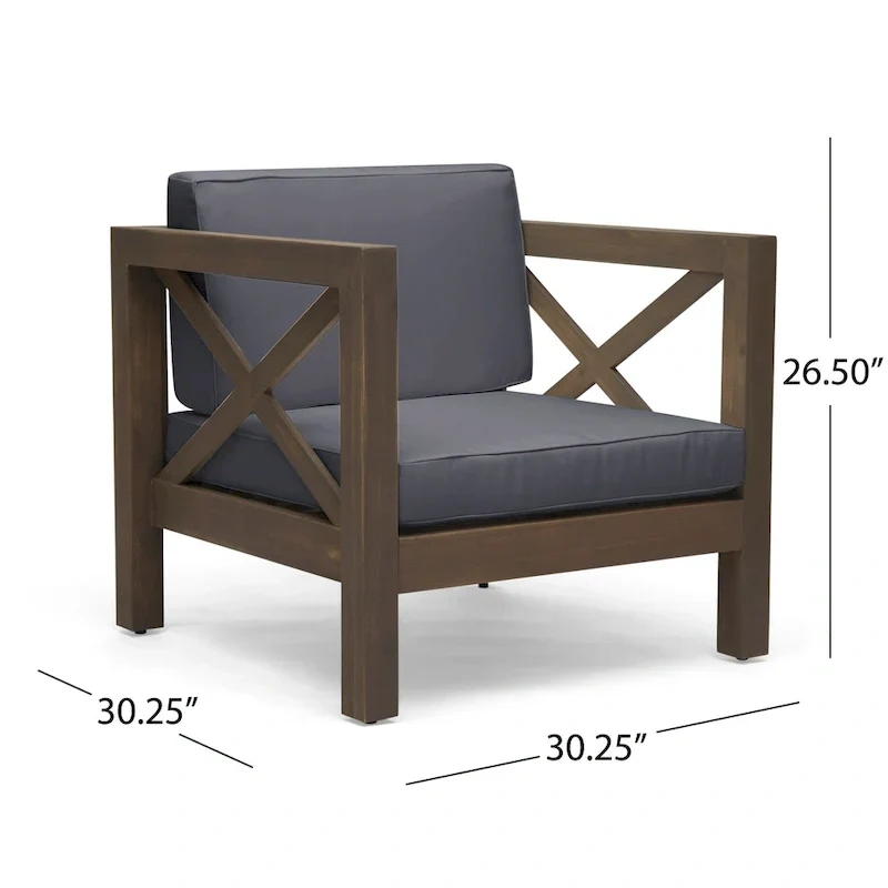 Ensemble de conversation d'extérieur Brava 6 pièces en bois d'acacia par Christopher Knight Home