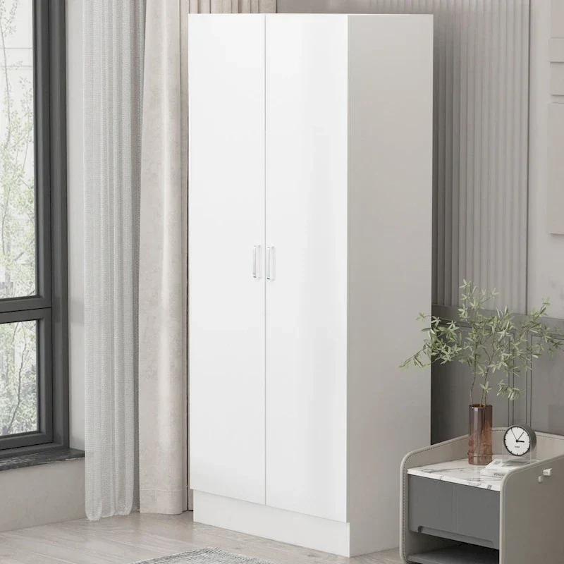 Armoire de chambre autonome à 2 portes avec tringle à vêtements