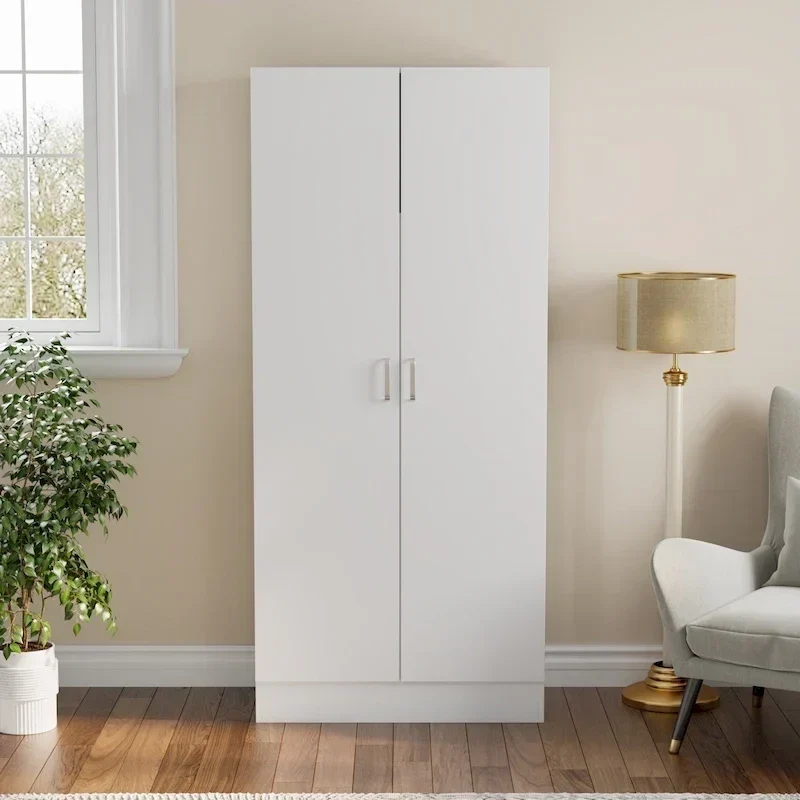 Armoire de chambre autonome à 2 portes avec tringle à vêtements