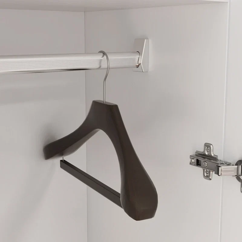 Armoire de chambre autonome à 2 portes avec tringle à vêtements