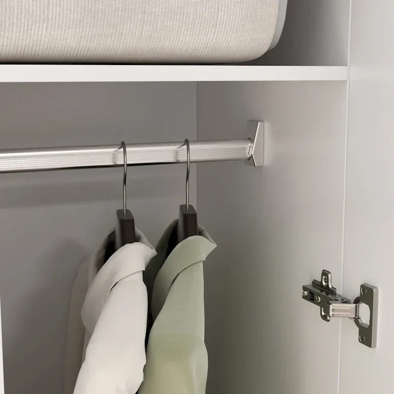 Armoire de chambre autonome à 2 portes avec tringle à vêtements