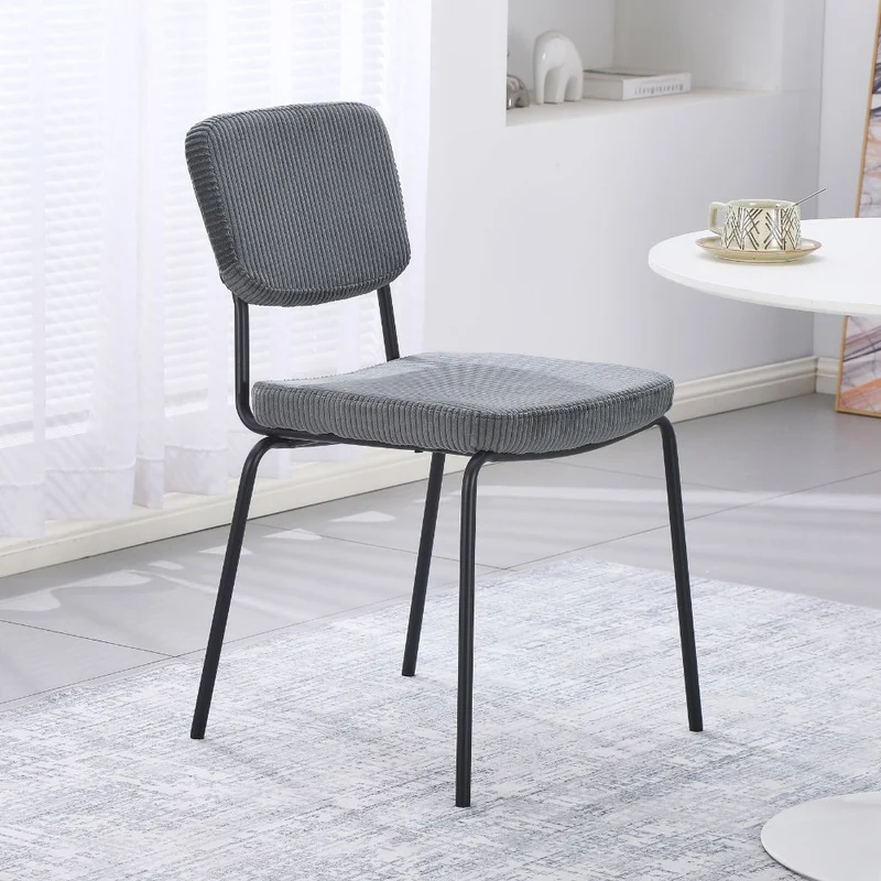 Set 4 sedie imbottite colore grigio scuro 44x55x83H Juno