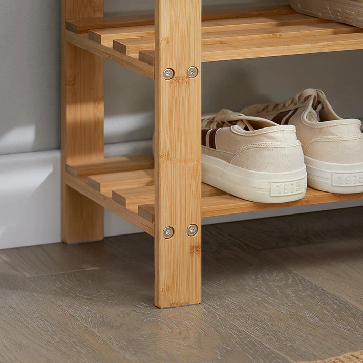 SoBuy | Schuhregal | Sitzbank schmal | Breit 50cm Bambus | FSR02-K-N
