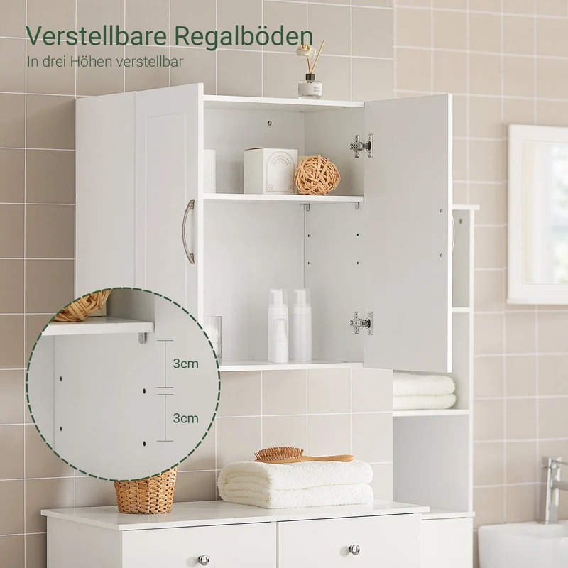 SoBuy | Wandschrank Bad | Hängeschrank | Badschrank Weiß | FRG231-W