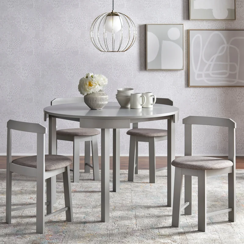 Ensemble de salle à manger rond compact 5 pièces Harrisburg Tobey