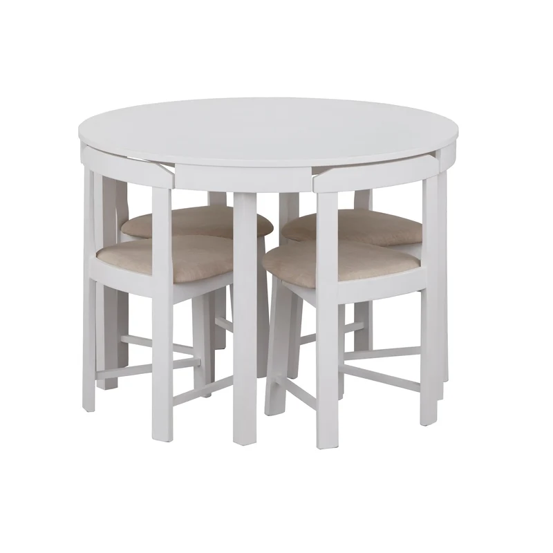 Ensemble de salle à manger rond compact 5 pièces Harrisburg Tobey