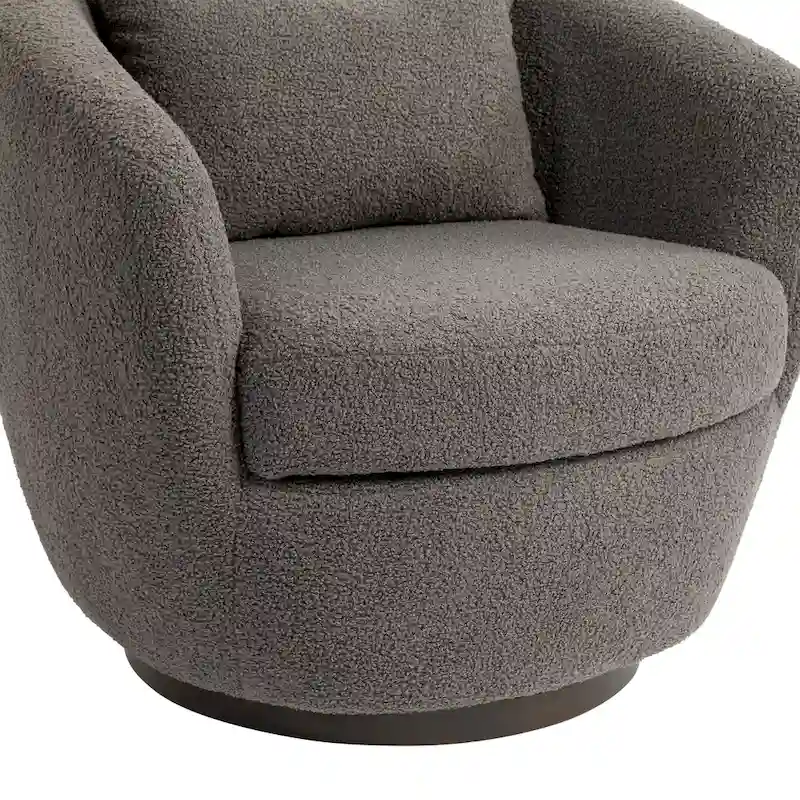Fauteuil club pivotant rembourré avec rangement, chaise d'appoint moderne pour salon, chambre, bureau ou coin lecture