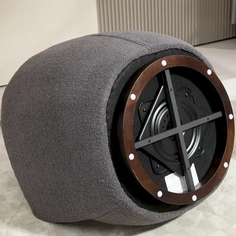 Fauteuil club pivotant rembourré avec rangement, chaise d'appoint moderne pour salon, chambre, bureau ou coin lecture