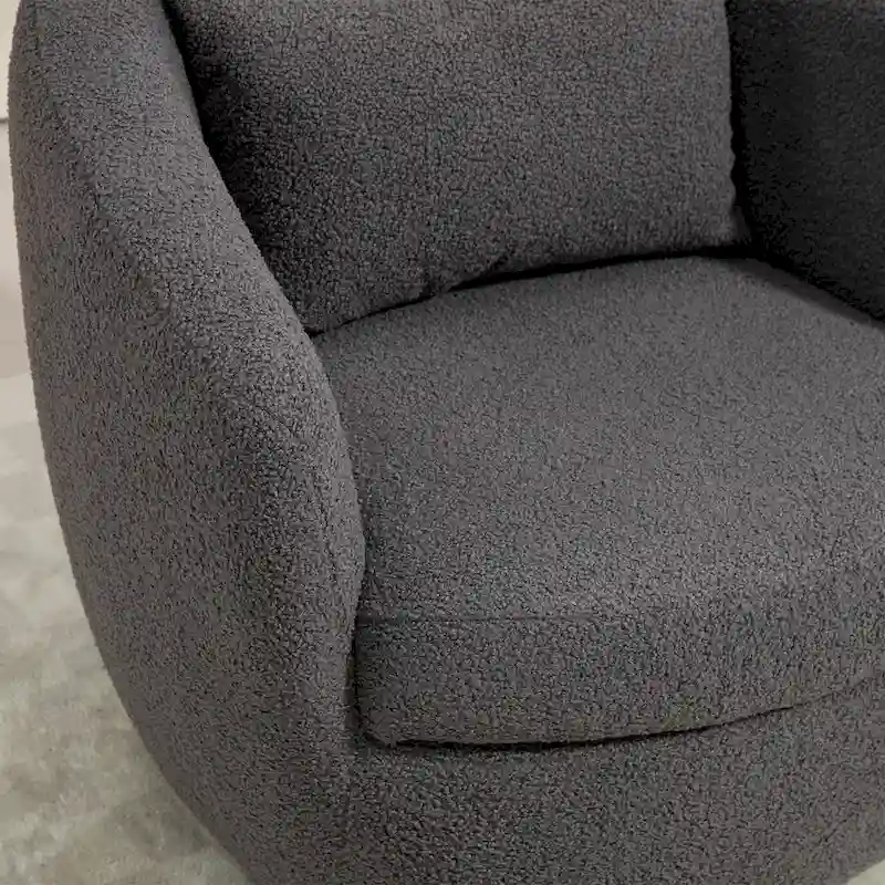 Fauteuil club pivotant rembourré avec rangement, chaise d'appoint moderne pour salon, chambre, bureau ou coin lecture
