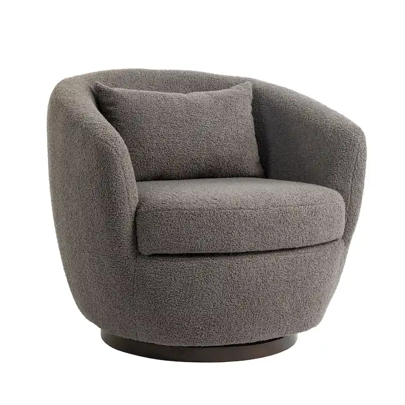 Fauteuil club pivotant rembourré avec rangement, chaise d'appoint moderne pour salon, chambre, bureau ou coin lecture