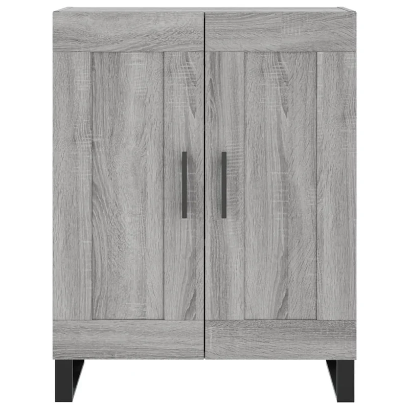Buffet bahut commode armoire meuble de rangement organisateur cuisine salle de séjour salon haut sonoma 69,5 x 34 x 180 cm bois d'ingénierie gris 02_0035581