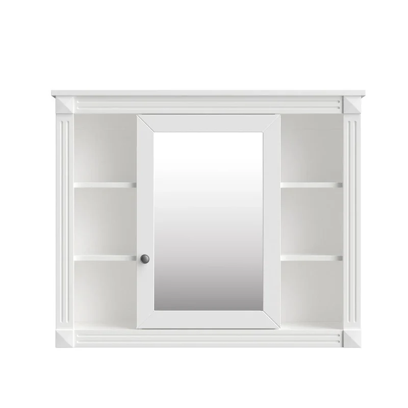 Meuble-lavabo de salle de bain moderne de 91 cm avec lavabo et armoire de toilette, 2 portes et 2 tiroirs