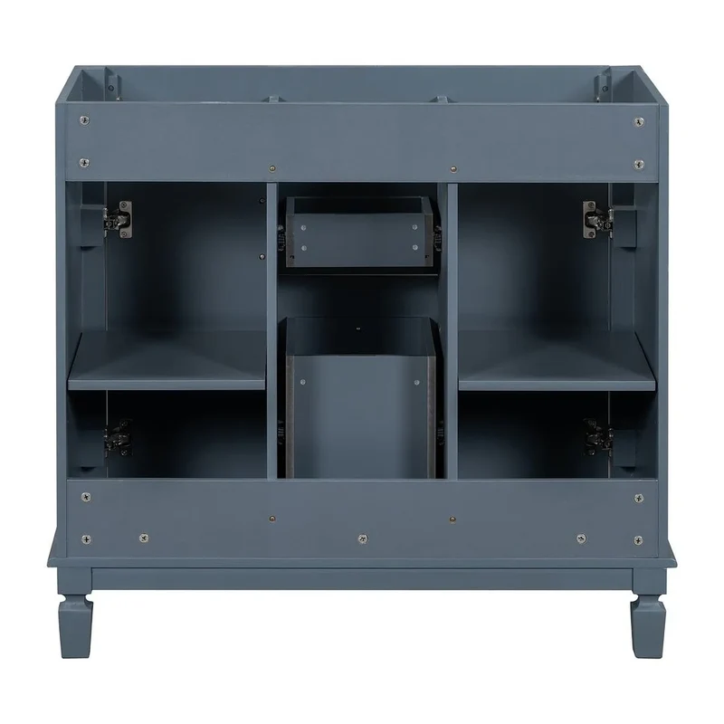 Meuble-lavabo de salle de bain moderne de 91 cm avec lavabo et armoire de toilette, 2 portes et 2 tiroirs