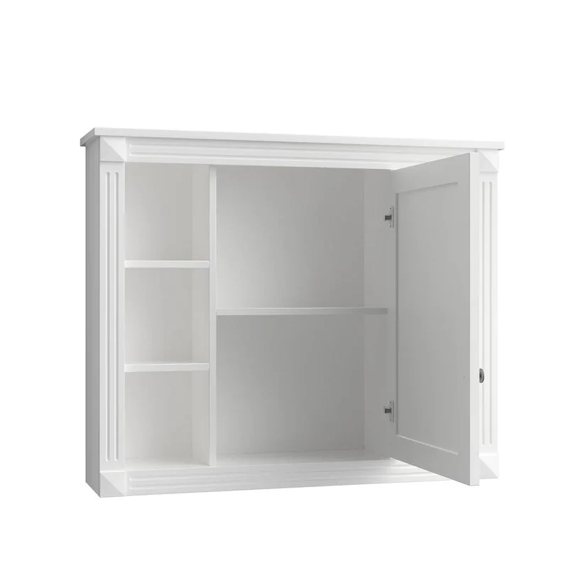 Meuble-lavabo de salle de bain moderne de 91 cm avec lavabo et armoire de toilette, 2 portes et 2 tiroirs