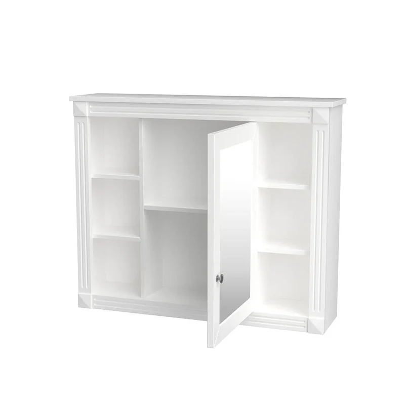 Meuble-lavabo de salle de bain moderne de 91 cm avec lavabo et armoire de toilette, 2 portes et 2 tiroirs