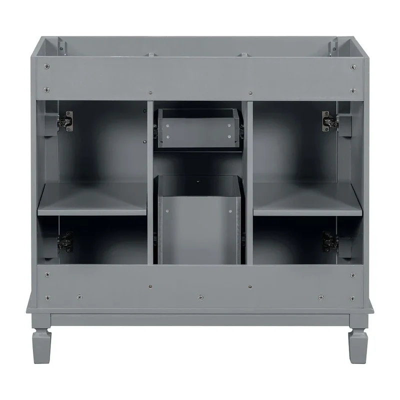 Meuble-lavabo de salle de bain moderne de 91 cm avec lavabo et armoire de toilette, 2 portes et 2 tiroirs