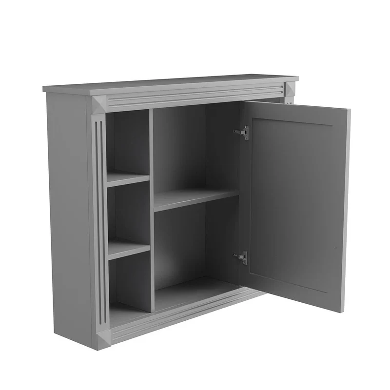 Meuble-lavabo de salle de bain moderne de 91 cm avec lavabo et armoire de toilette, 2 portes et 2 tiroirs
