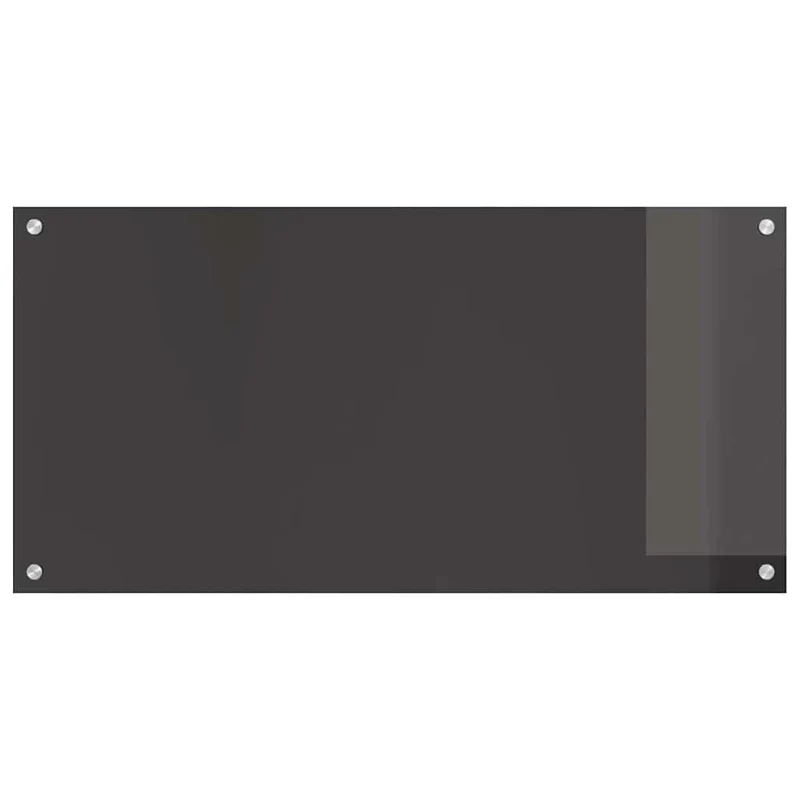 Lot de 2 dosserets de cuisine thermorésistants 100 x 50 cm design moderne épuré en verre trempé gris foncé 02_0056248