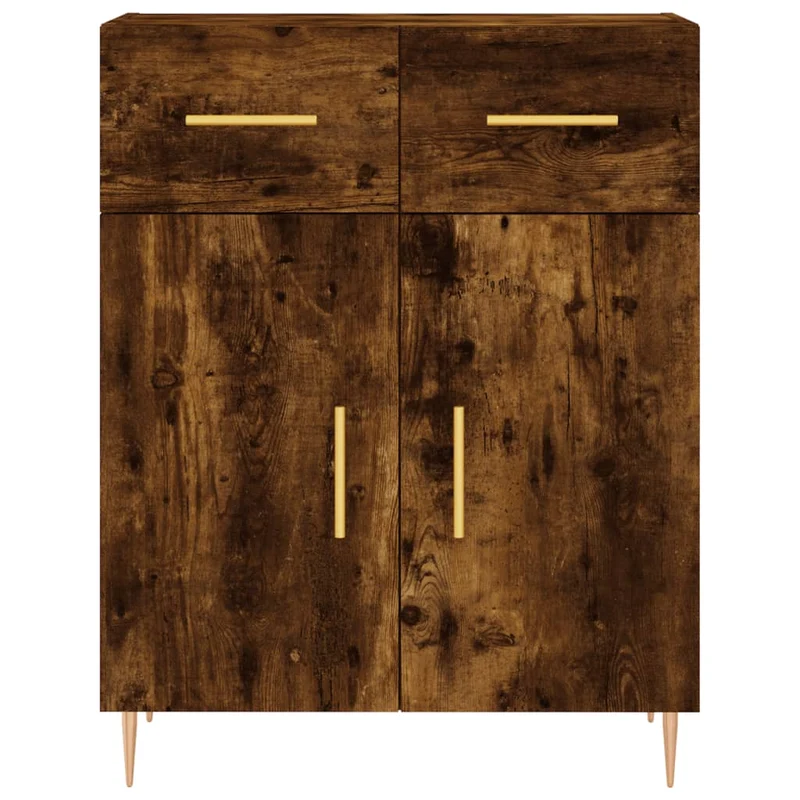 Buffet bahut commode armoire meuble de rangement organisateur cuisine salle de séjour salon haut 69,5 x 34 x 180 cm bois d'ingénierie marron 02_0033410