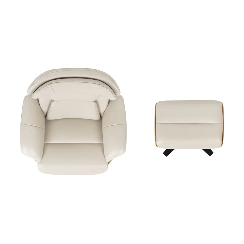 Jovan 31.5 Fauteuil inclinable en cuir véritable avec ottoman