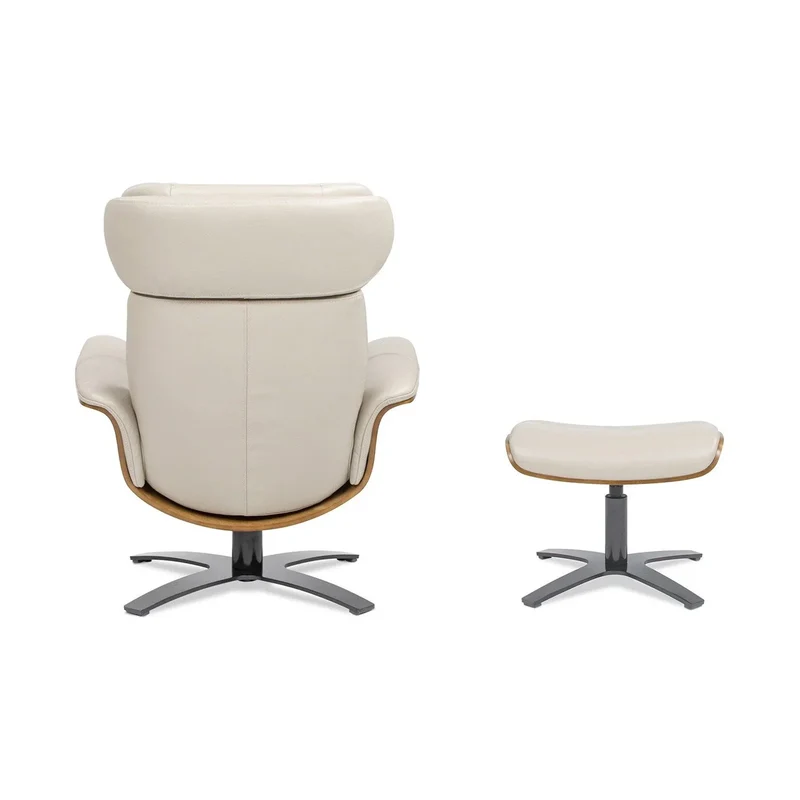 Jovan 31.5 Fauteuil inclinable en cuir véritable avec ottoman