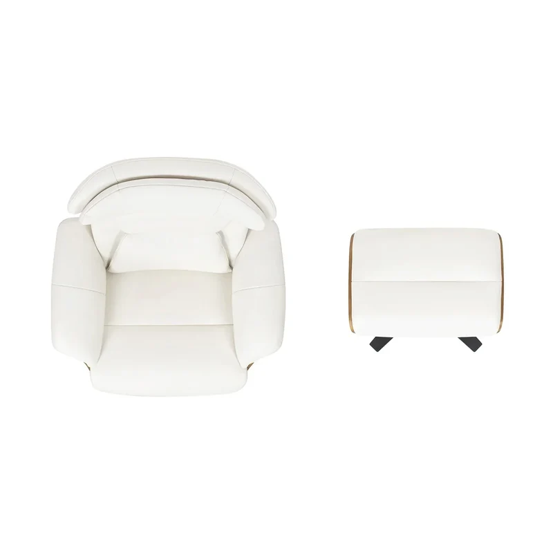 Jovan 31.5 Fauteuil inclinable en cuir véritable avec ottoman