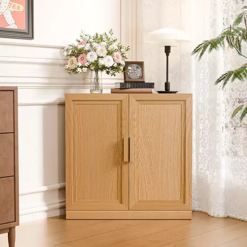 Meuble d'angle Dovelina avec étagères réglables, buffet, meuble à vin, meuble de cuisine et de salle à manger avec portes en bois - 31H x 31L, 36H x 31L