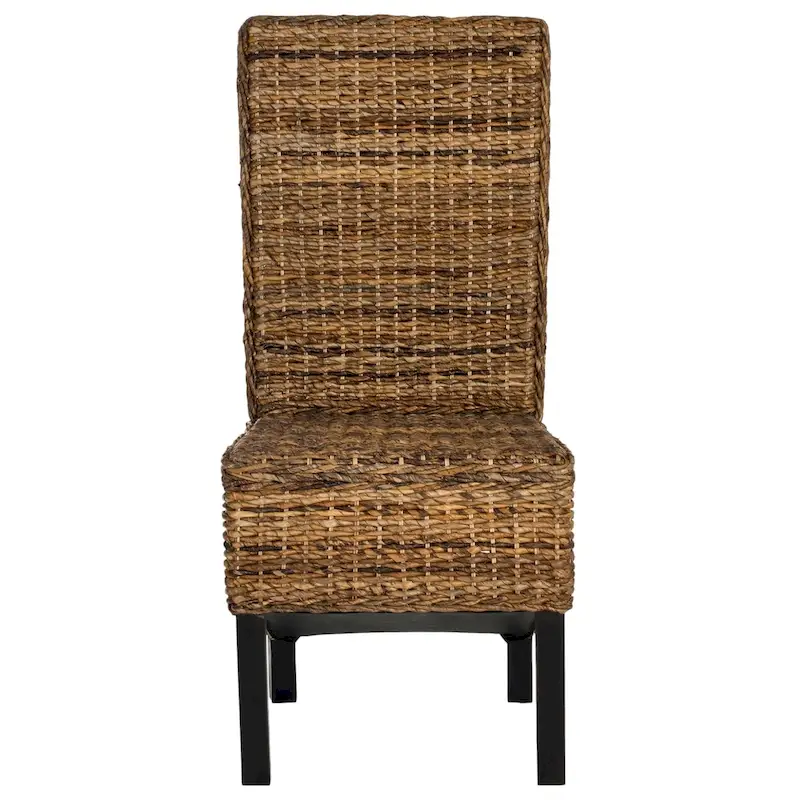 Lot de 2 chaises de salle à manger en osier naturel 48L x 56P x 104H cm, style bohème côtier
